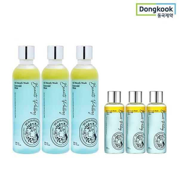 동국제약 뷰티풀링 오일가글 280ml 3개 + 80ml 3개 (민트/파인/루이보스/혼합형)