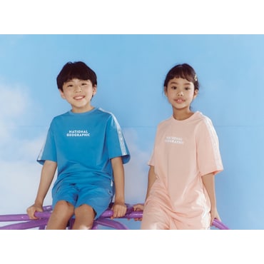 내셔널지오그래픽키즈 배색반팔티셔츠  K232UTS310