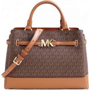 영국 마이클코어스 숄더백 Michael Kors Reed Large 브라운 Satchel Shoulder Handbag Belted Pu