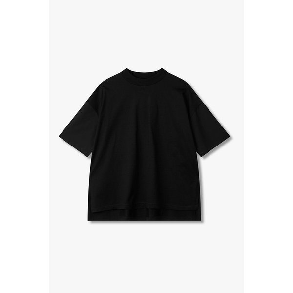 코튼 도킹 슬리브 티셔츠 (블랙) EN15108016000