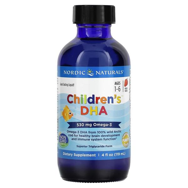 해외배송 Nordic Naturals 노르딕내추럴 칠드런 DHA 1세이상 딸기맛 530mg 119ml