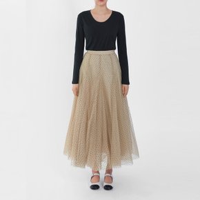 /   tiny dot tulle skirt(2 colors)