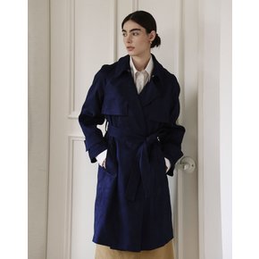 스웨이드 하프 트렌치 네이비 SUEDE HALF TRENCH NAVY