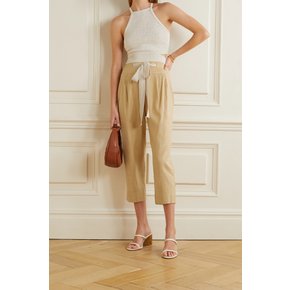 Judith Cropped Linen-blend Tapered Pants 샌드 4394988608678492