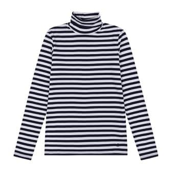 베네통 Striped turtleneck cotton t-shirt_3OA6E2225616