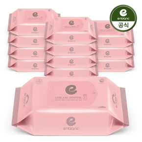 앙블랑 물티슈 63평량 세이프 인디핑크 휴대리필 20매x12팩[36107727]