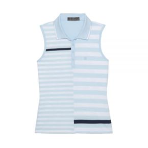 GFORE 지포어 BOLD STRIPE SLEEVELESS POLO (G4LS23K501-SKY) (여성 볼드 스트라이프 슬리브리스