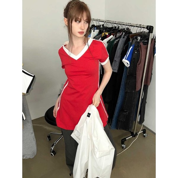 V NECK LINE OPS (RED)