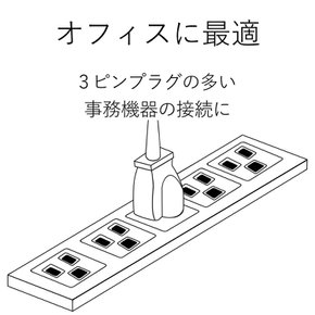 ELECOM 전원 탭 3핀 4개 입 2.5m 화이트 T-T1A-3425WH