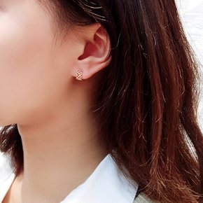 14k 와플 원터치 귀걸이 OPSYE13182-1