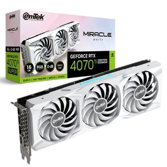 아이코다 이엠텍 지포스 RTX 4070 Ti SUPER MIRACLE WHITE D6X 16GB 그래픽카드