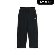 [엠엘비코리아공식] 베이직 스몰로고 와플 기모 와이드팬츠 NY (Black)