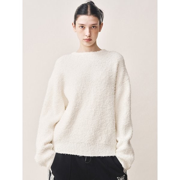 SOFT BOUCLE LS SWEATER_CREAM