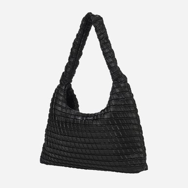 Textured Hobo Bag Black