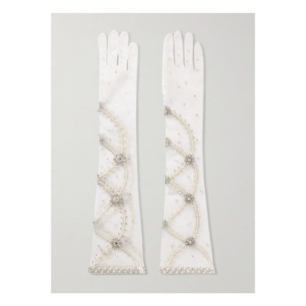 클리오 페피아트 장식 튤 장갑 아이보리 46376663162854068