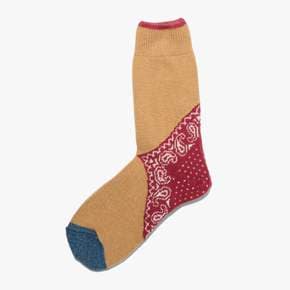 KAPITAL 캐피탈 96 YARNS HEEL PAISLEY BANDANA SOCKS RED KAE2M80003A41