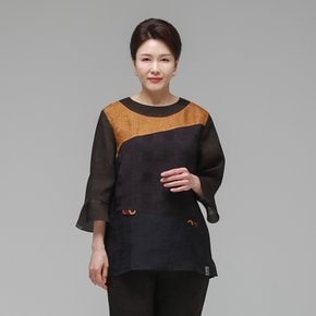 더하랑 마루드리 여름 인견 블라우스 브라운