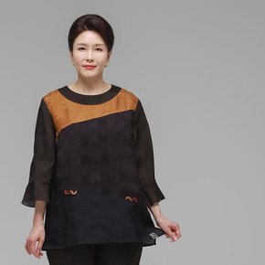 더하랑 마루드리 여름 인견 블라우스 브라운