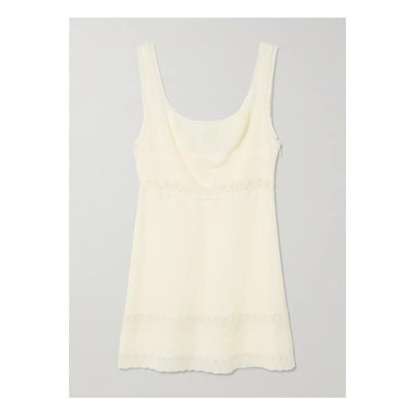 로나 레이스 트리밍 크레이프 미니 드레스 크림 1647597343381527