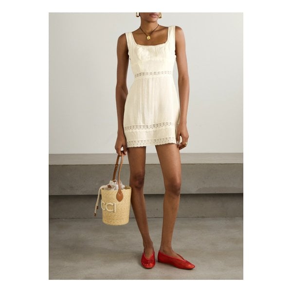 로나 레이스 트리밍 크레이프 미니 드레스 크림 1647597343381527