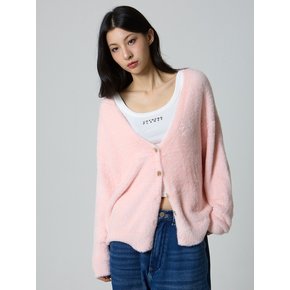 스프트 퍼 니트 가디건 베이비 핑크_Soft Fur Knit Cardigan Baby Pink