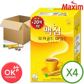 맥심 모카골드 마일드 커피믹스 800T 한박스 (180T+20T X4개) /인스턴트믹스커피/이나영커피