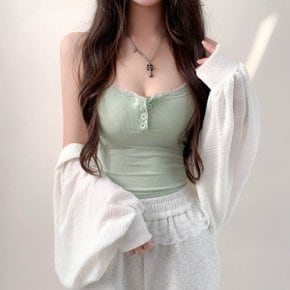 헨리넥 레이스 골지 캡내장 나시5color
