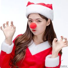 제이큐 스펀지코 의상 크리스마스 소품 빨간코 산타 루돌프코