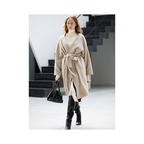 Wool alpaca minimal robe-coat