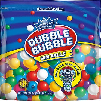  더블버블 풍선 껌 볼 과일 맛 대용량 53온스 Dubble Bubble Gum Ball