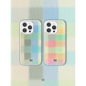 earpearp [모음전]파스텔 체크 에폭시 실버 범퍼 케이스 기본/맥세이프-2TYPE