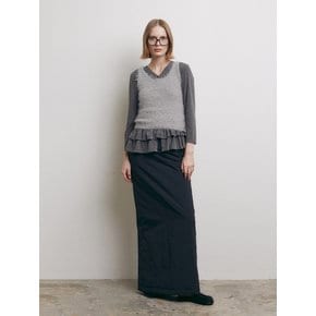 PADDING MAXI SKIRT [BLACK]