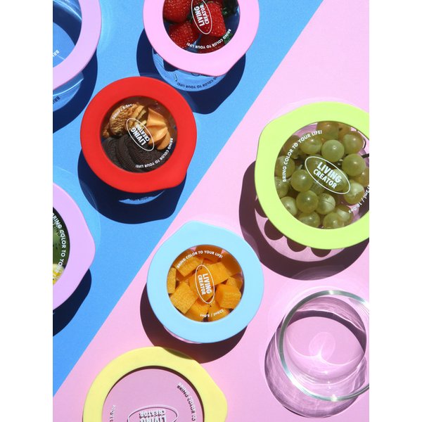 한눈에 보이는 유리용기 동그락 3세트 (4colors)