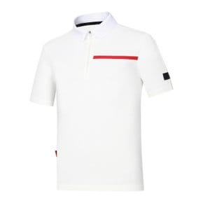 M 타이틀리스트골프반팔티 CQK TKTMS1202-01 RED STRIPE SHIRT WHITE