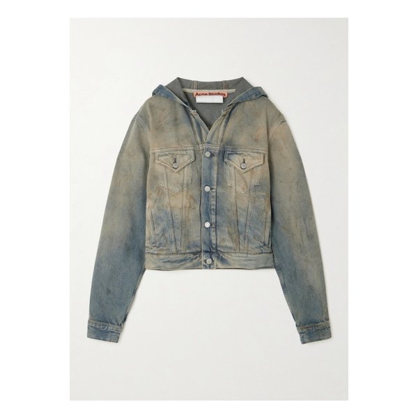 후드 디스트레스  데님 재킷 라이트 데님 46376663162861402