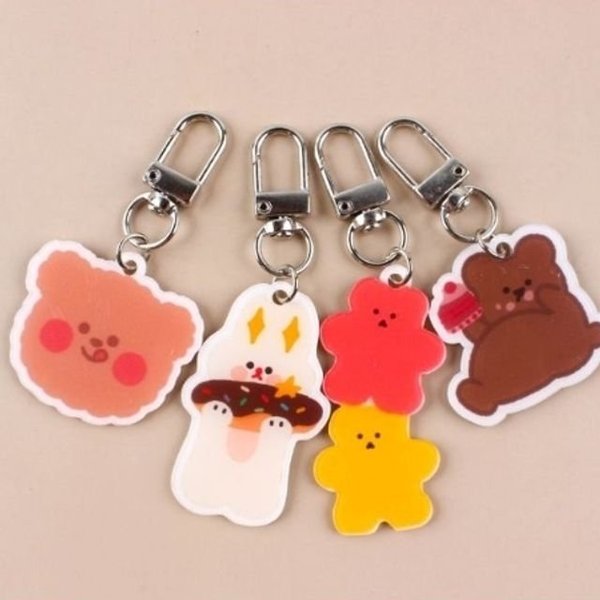 랜덤 동물 열쇠고리 18개입 선물 아크릴 키체인 (WFJCIXU)