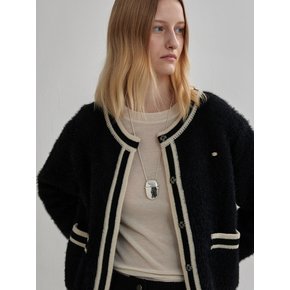 HAIRY COMBI CARDIGAN (moat black)