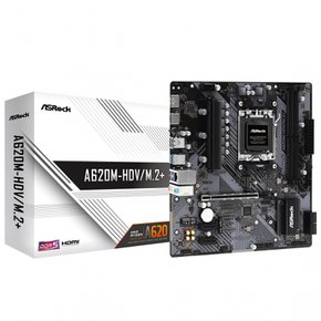 ASRock A620M-HDVM.2+ AMD Ryzen 7000 CPU (Soket AM5) A620 Micro ATX 마더보드 시리즈 대응