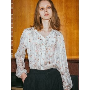 Ivory Flower Line Blouse