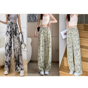 와이드 여자여름바지 밴딩 슬랙스 시원한 냉감 냉장고바지 ODM-WMPANTS39
