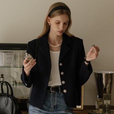 틸아이다이 Grace tweed jacket_Navy