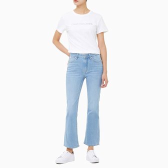 Calvin Klein Jeans 여성 하이라이즈 바디 부츠핏 앵클 라이트 블루 데님(J219168)