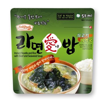 Easybab 라면애밥 쇠고기미역국110g  전투식량 아웃도어 비상식량 간편식 등산도시락