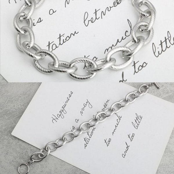 써지컬스틸 커브체인 남녀공용 팔찌(10mm) (WFHN6M5)