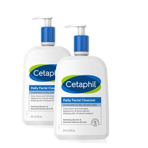 [해외직구] Cetaphil 세타필 데일리 페이셜 클렌저 민감성 복합성 지성 피부용 591ml 2팩