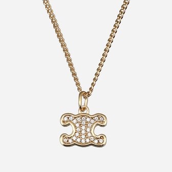 셀린느 [시흥점] 5F 460GB6BZI 35OR 트리오페 라인 스톤 목걸이