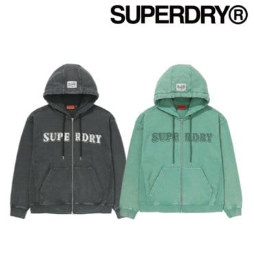 SUPERDRY 슈퍼드라이 빈티지 워시드 2WAY 후드집업(SDMMZAP40)