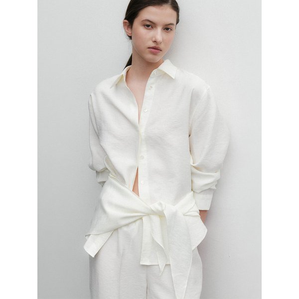 Dual Scarf Shirt (Cream)