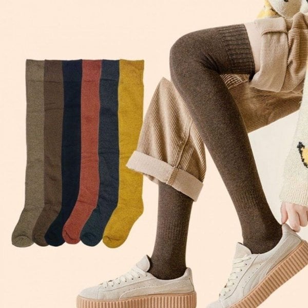 [옷자락] 여자 겨울 보온 캐주얼 오버 방한 니삭스 양말