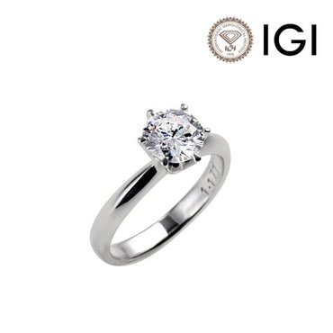 레쿠 IGI 1.09ct D VVS2 14k 랩다이아몬드 라운드 1캐럿 링